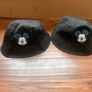 Reversible set of Mickey Mouse Black toddler Bucket Hats- two hats